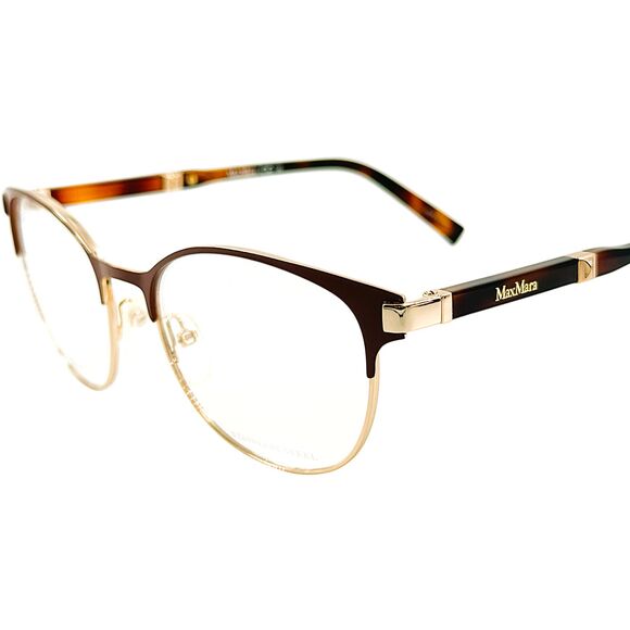 Max Mara MM1254 Womens Metal Eyeglass Frame D18 Brown Havana 51-17 - Picture 2 of 5